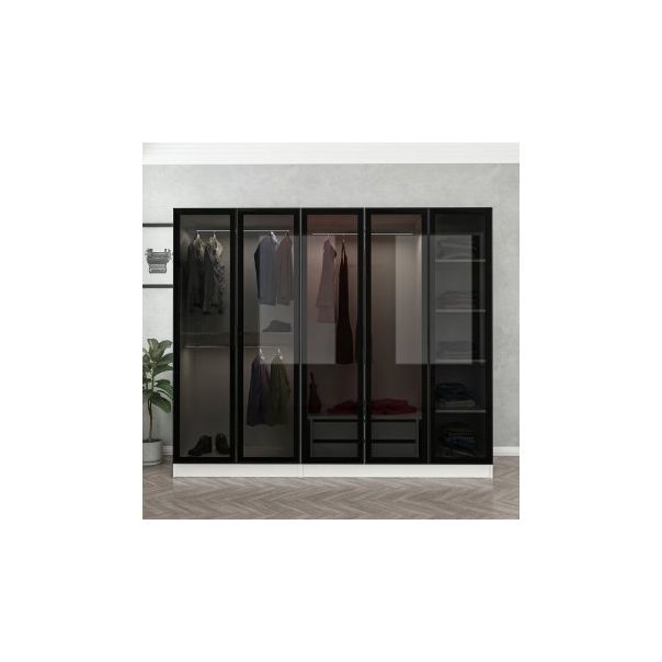 HANAH HOME Ormar sa staklenim vratima Kale 6636, bela/crna - 194906