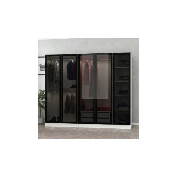 HANAH HOME Ormar sa staklenim vratima Kale 6636, bela/crna - 194906