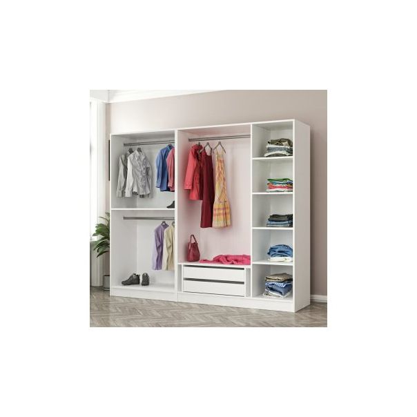 HANAH HOME Ormar sa staklenim vratima Kale 6636, bela/crna - 194906