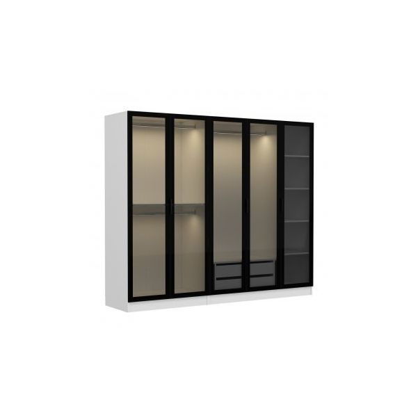 HANAH HOME Ormar sa staklenim vratima Kale 6636, bela/crna - 194906