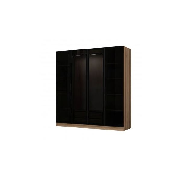 HANAH HOME Ormar sa staklenim vratima Kale 7648, crna/braon - 194915