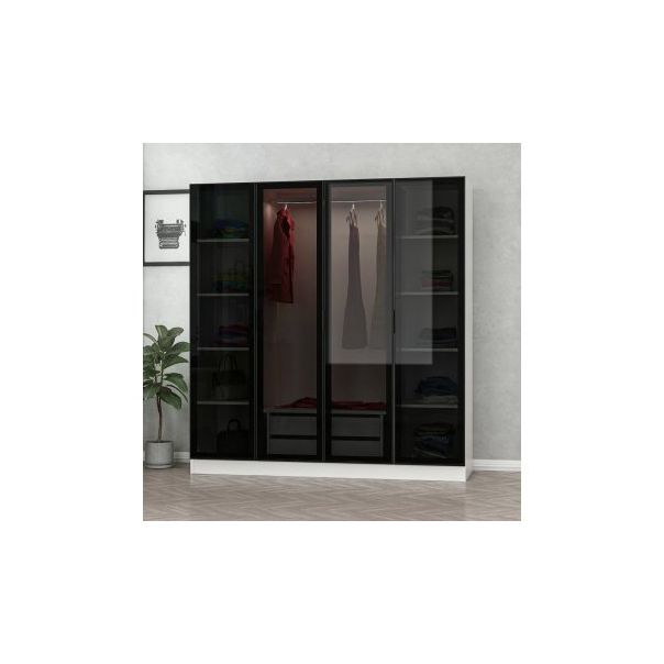 HANAH HOME Ormar sa staklenim vratima Kale 6635, bela/crna - 194919