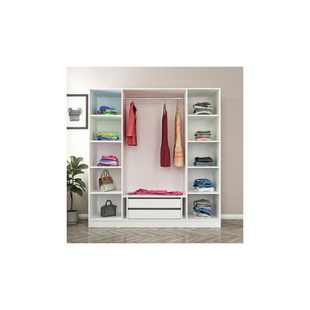 HANAH HOME Ormar sa staklenim vratima Kale 6635, bela/crna - 194919