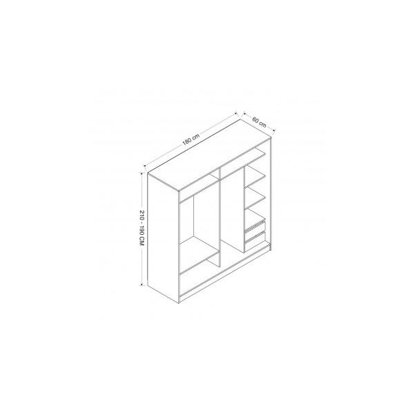 HANAH HOME Klizni ormar Kale 3161, bela - 194927