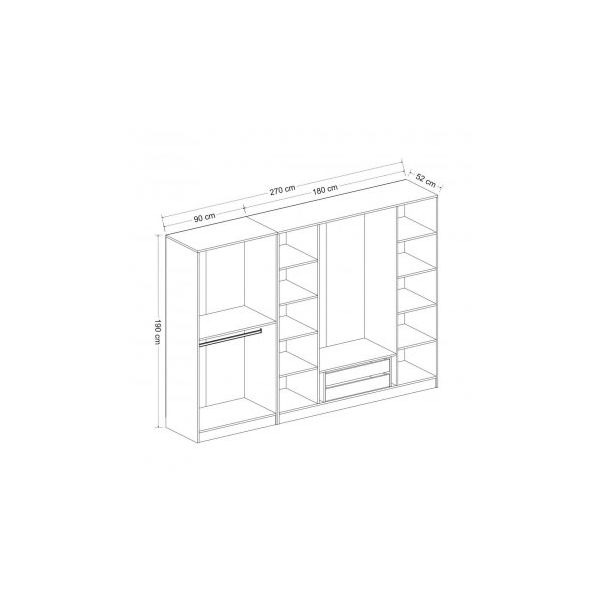 HANAH HOME Ormar Kale 4939, siva - 194941