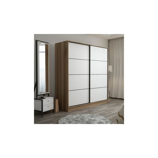 HANAH HOME Klizni ormar Kale 3168, bela/braon - 194942