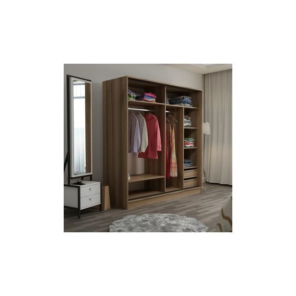 HANAH HOME Klizni ormar Kale 3168, bela/braon - 194942