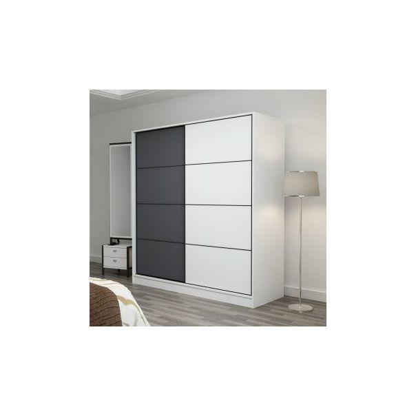 HANAH HOME Klizni ormar Kale 3166, bela/siva - 194944