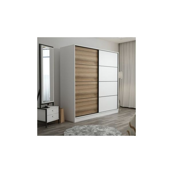 HANAH HOME Klizni ormar Kale 3167, bela/braon - 194945