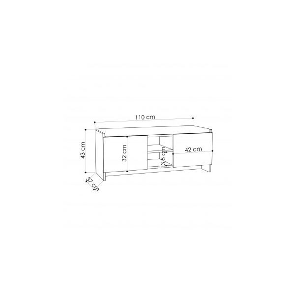 HANAH HOME Cipelarnik Zulla Dark Oak - 195009