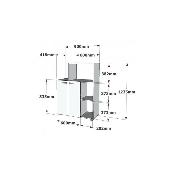 HANAH HOME Kuhinjska vitrina Pars, bela - 195028