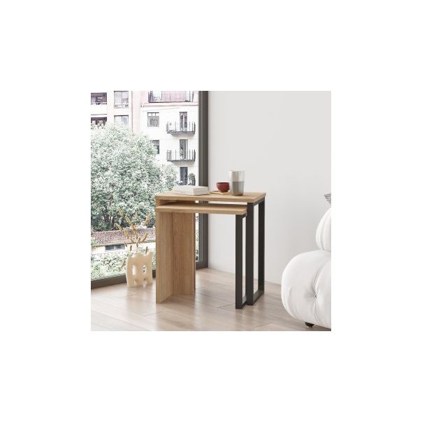 HANAH HOME Set klub stolova On7-S, antacit/krem - 195035