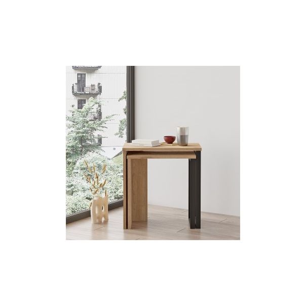 HANAH HOME Set klub stolova On7-S, antacit/krem - 195035