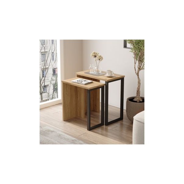 HANAH HOME Klub sto On7-Su, antacit/krem - 195036