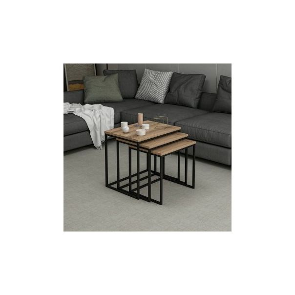 HANAH HOME Set klub stolova Evia, braon/crna - 195058
