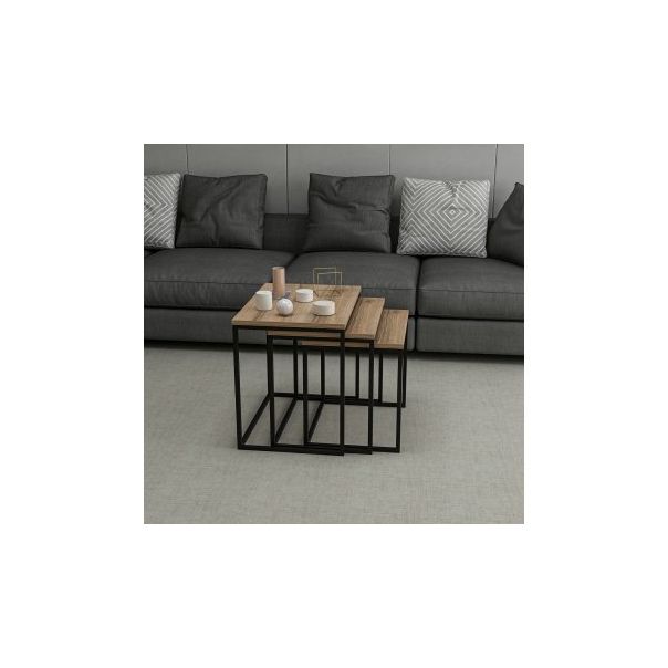 HANAH HOME Set klub stolova Evia, braon/crna - 195058