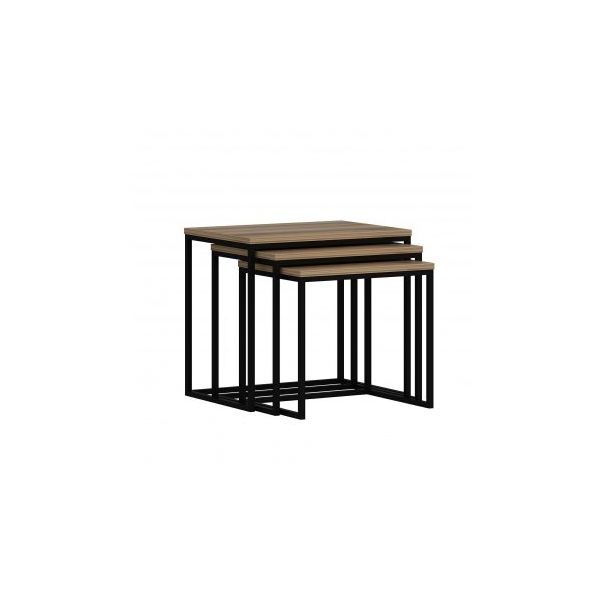 HANAH HOME Set klub stolova Evia, braon/crna - 195058