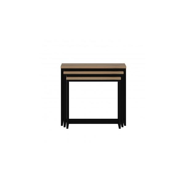 HANAH HOME Set klub stolova Evia, braon/crna - 195058