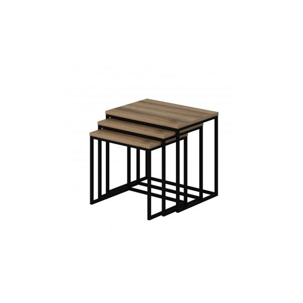 HANAH HOME Set klub stolova Evia, braon/crna - 195058