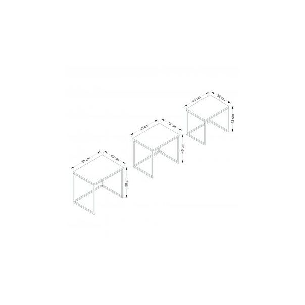 HANAH HOME Set klub stolova Evia, braon/crna - 195058