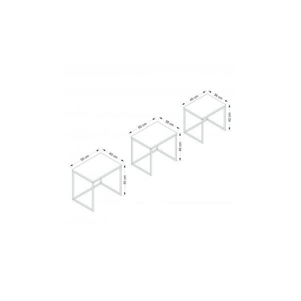 HANAH HOME Set klub stolova Evia, bela - 195059