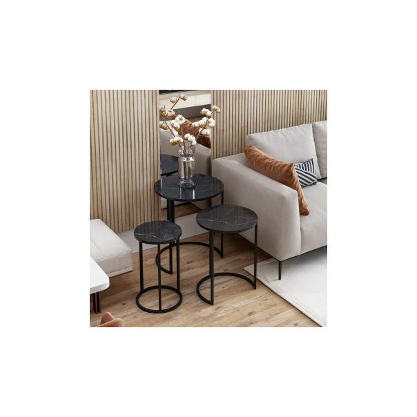 HANAH HOME Set klub stolova 3/1 Gloria, crna - 195061