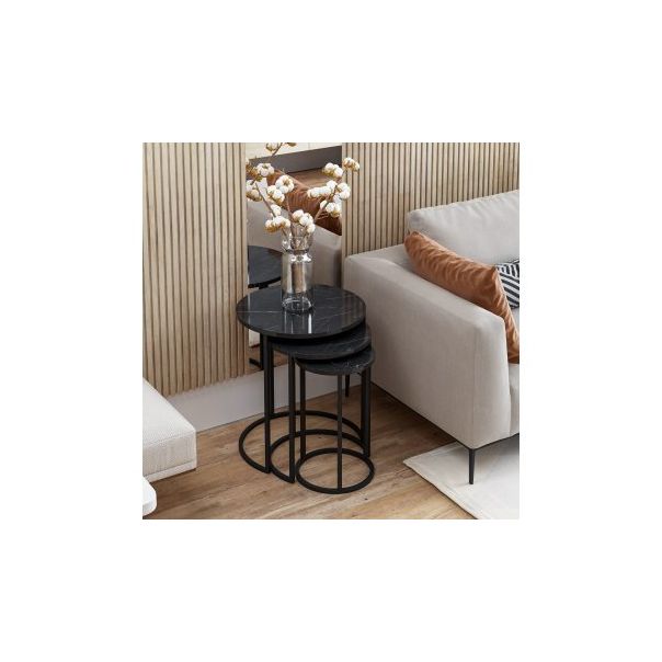 HANAH HOME Set klub stolova 3/1 Gloria, crna - 195061