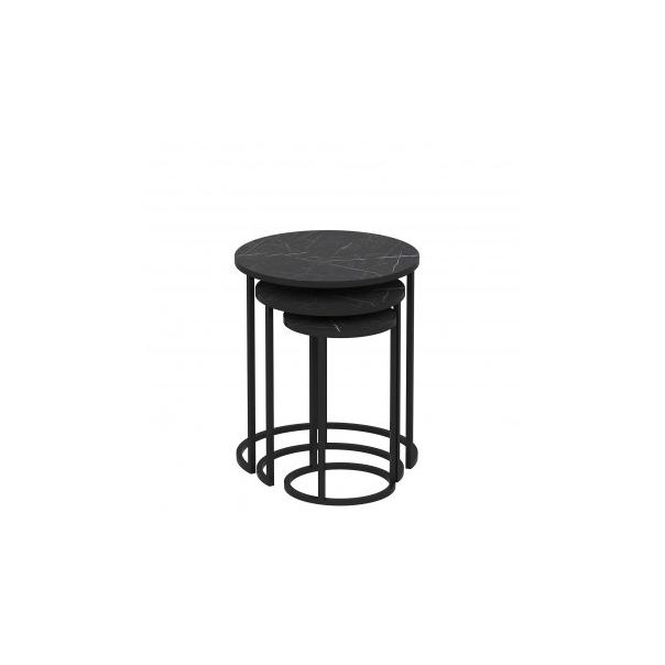 HANAH HOME Set klub stolova 3/1 Gloria, crna - 195061