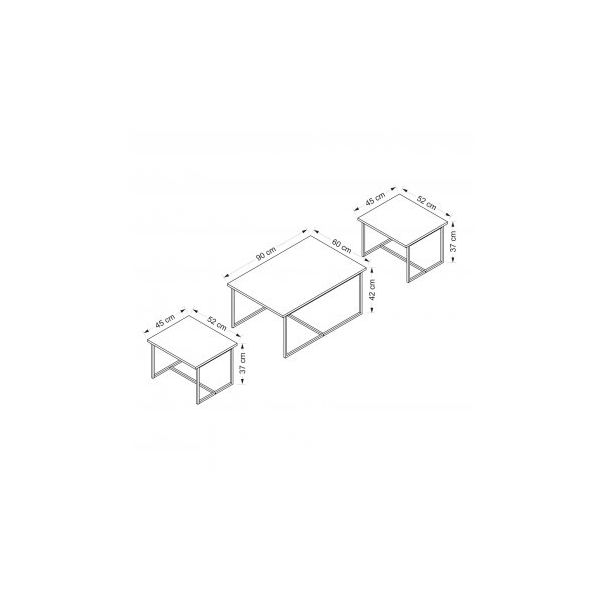 HANAH HOME Set klub stolova Levada, braon - 195065