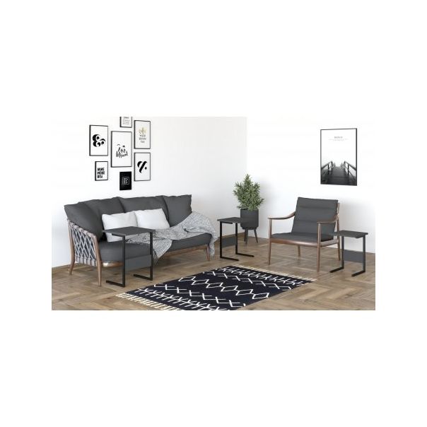 HANAH HOME Set stolova Sali 3/1, antracit - 195084-1