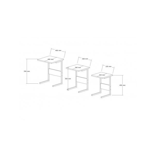 HANAH HOME Set stolova Sali 3/1, antracit - 195084-1