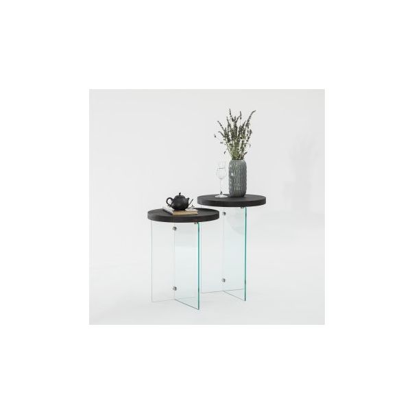 HANAH HOME Set stolova Serenity 2 Anthracite Transparent - 195092-1