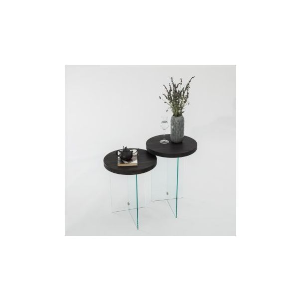 HANAH HOME Set stolova Serenity 2 Anthracite Transparent - 195092-1