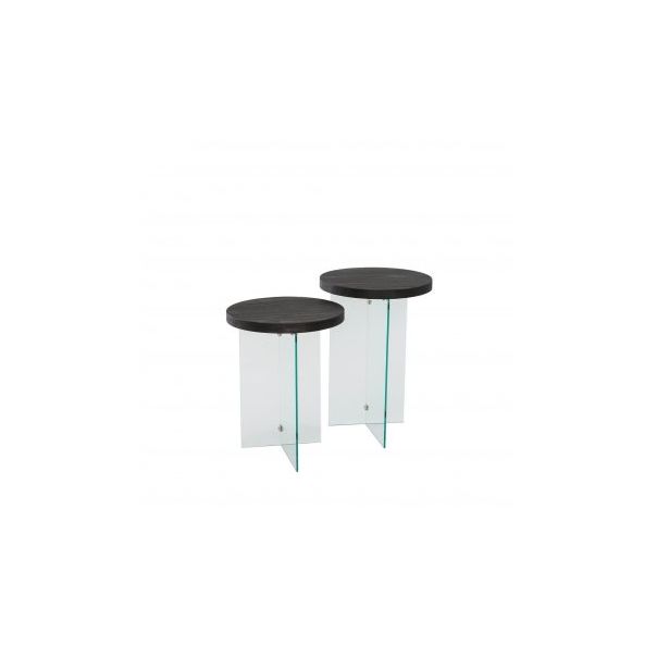 HANAH HOME Set stolova Serenity 2 Anthracite Transparent - 195092-1