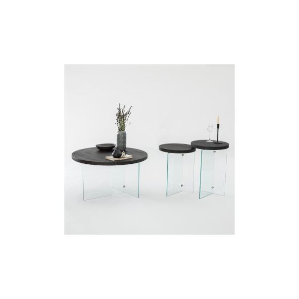 HANAH HOME Set stolova Serenity 2 Anthracite Transparent - 195092-1