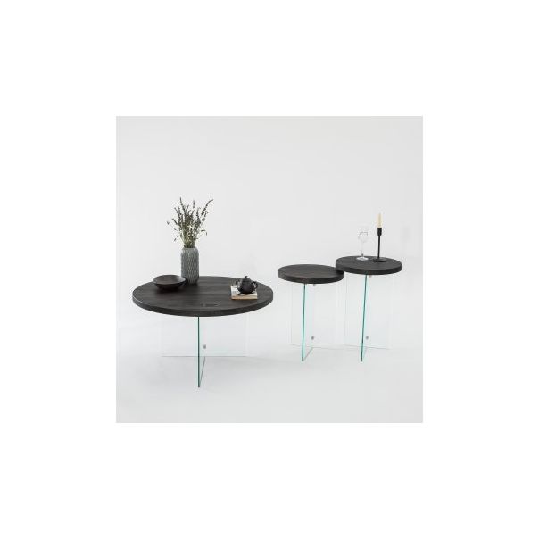 HANAH HOME Set stolova Serenity 2 Anthracite Transparent - 195092-1