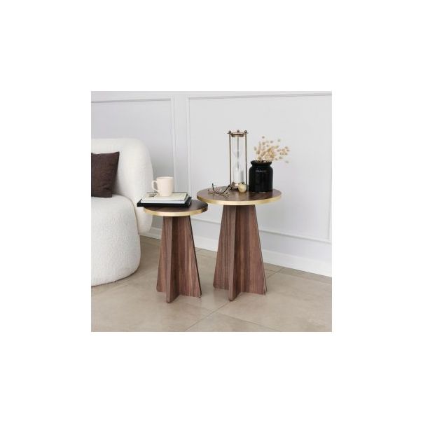 HANAH HOME Set stolova Mushroom 2 Gold Walnut - 195105