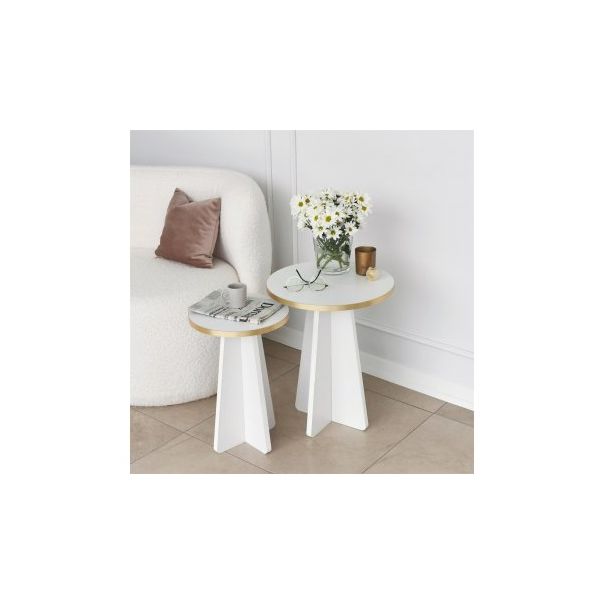 HANAH HOME Set stolova Mushroom 2 Gold White - 195106