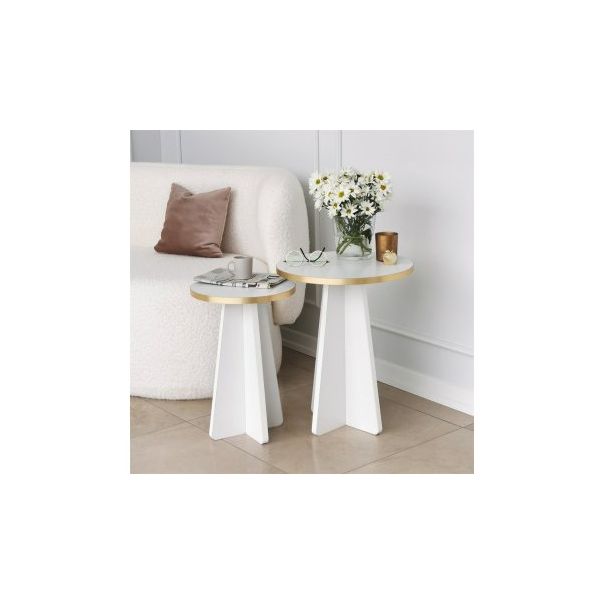 HANAH HOME Set stolova Mushroom 2 Gold White - 195106