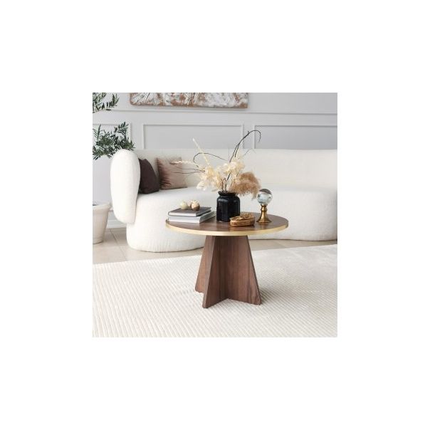 HANAH HOME Sto za dnevnu sobu Mushroom Gold Walnut v2 - 195149