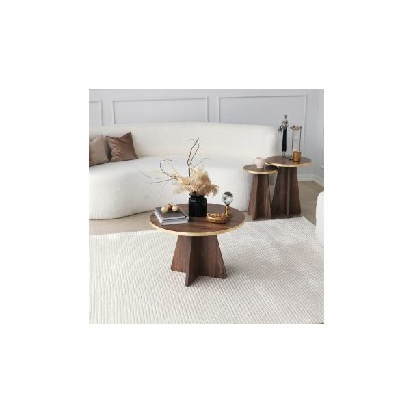 HANAH HOME Sto za dnevnu sobu Mushroom Gold Walnut v2 - 195149