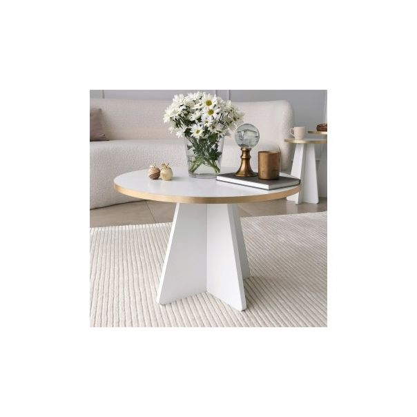 HANAH HOME Sto za dnevnu sobu Mushroom Gold White v2 - 195150