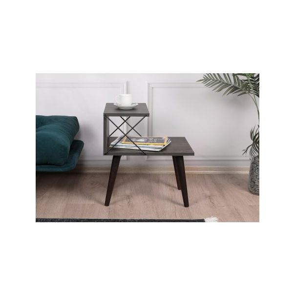 HANAH HOME Noćna polica Cross, tamno braon - 195198