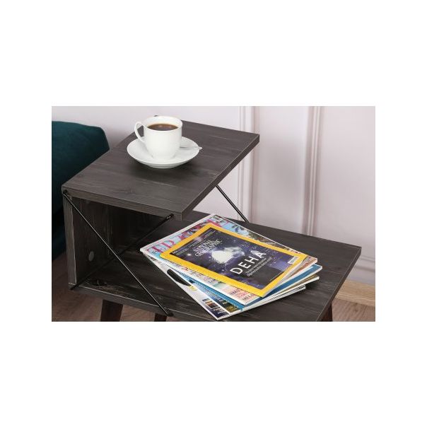 HANAH HOME Noćna polica Cross, tamno braon - 195198