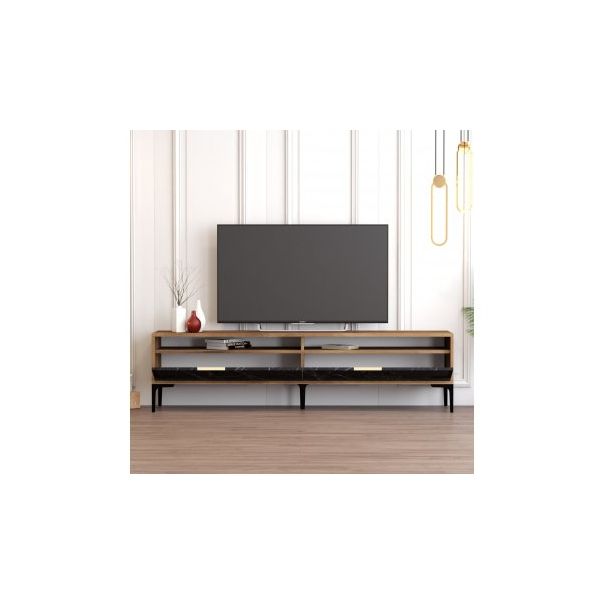 HANAH HOME TV komoda Istanbul 2, braon/crna mermerna - 195264