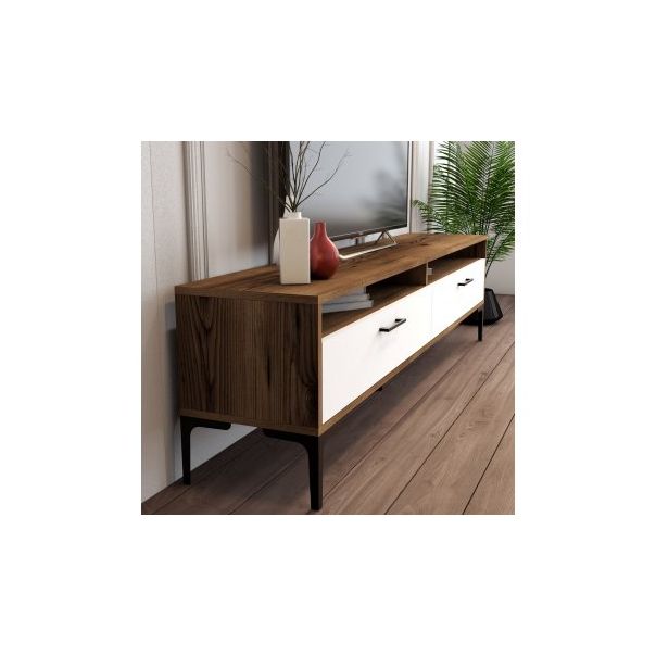 HANAH HOME TV polica Istanbul 2 WalnutWhite - 195266