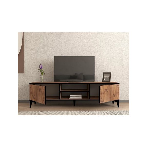 HANAH HOME TV polica Begi Atlantic Pine, crna - 195281