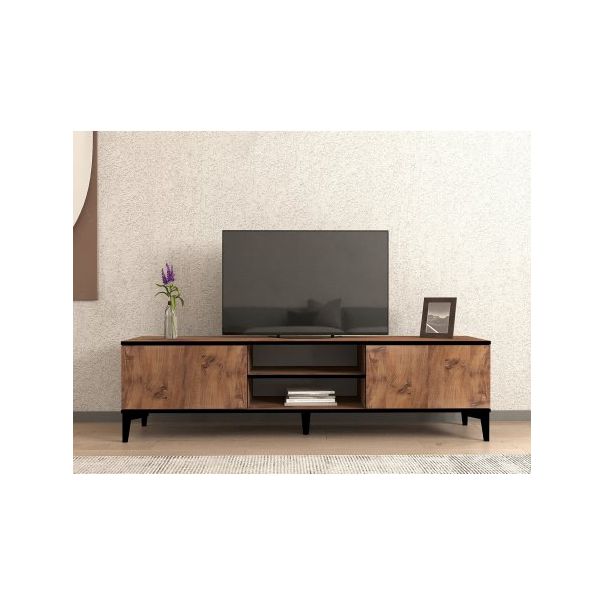 HANAH HOME TV polica Begi Atlantic Pine, crna - 195281