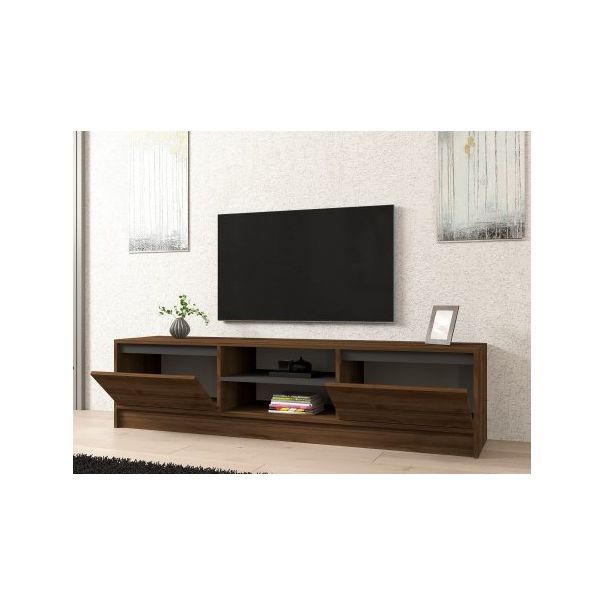 HANAH HOME TV polica Olca Walnut Anthracite - 195285