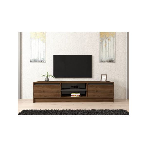 HANAH HOME TV polica Olca Walnut Anthracite - 195285
